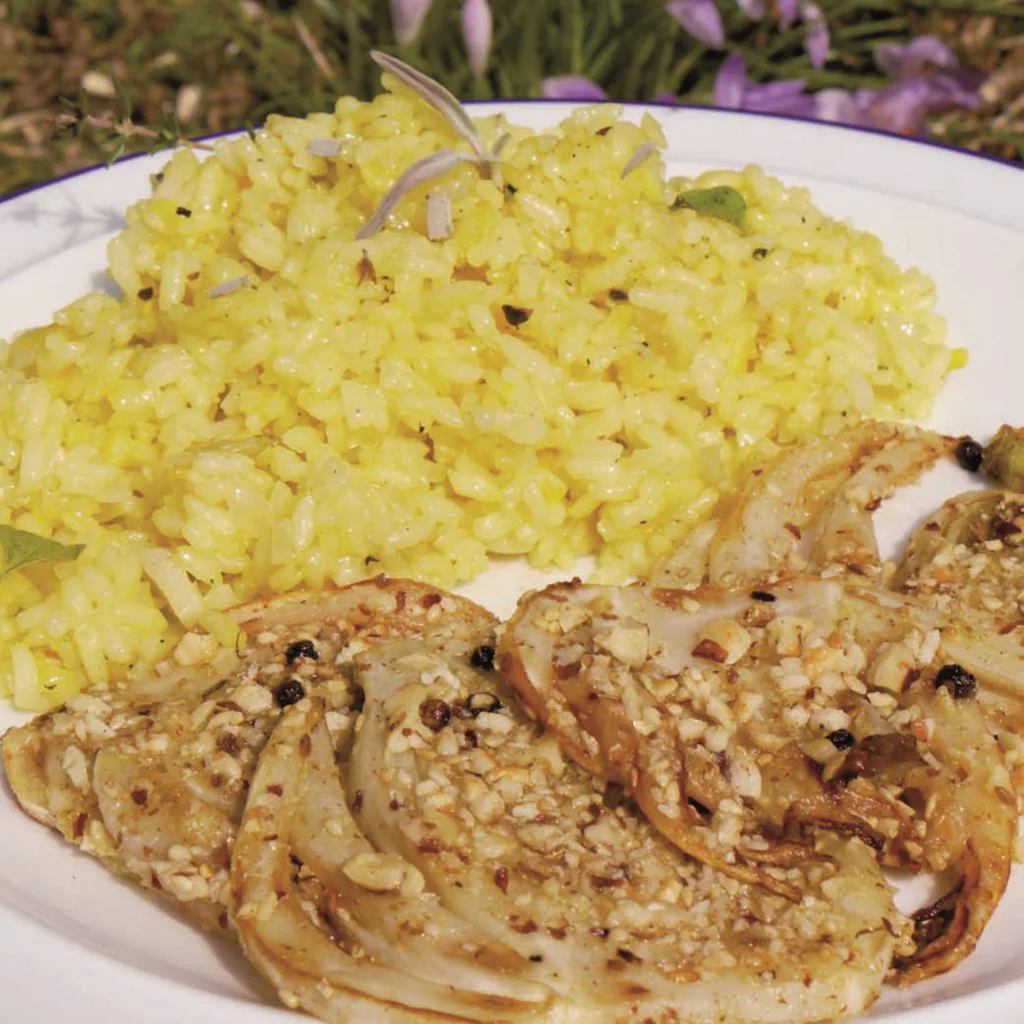 Beitragsbild Knuspriger Fenchel mit Safranrisotto